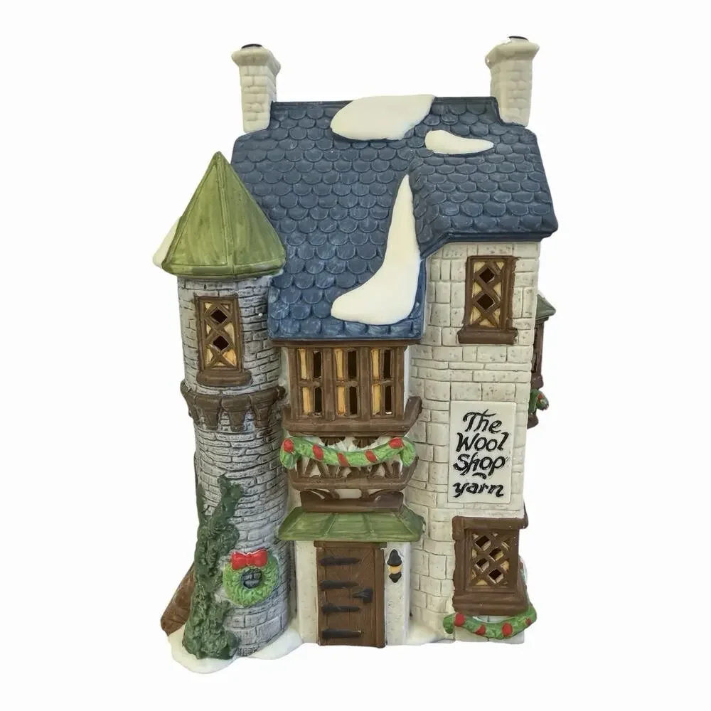 VTG 1988 Dept 56 ORIGINAL “The Wool Shop” Dickens Village #59242 Hand Painted